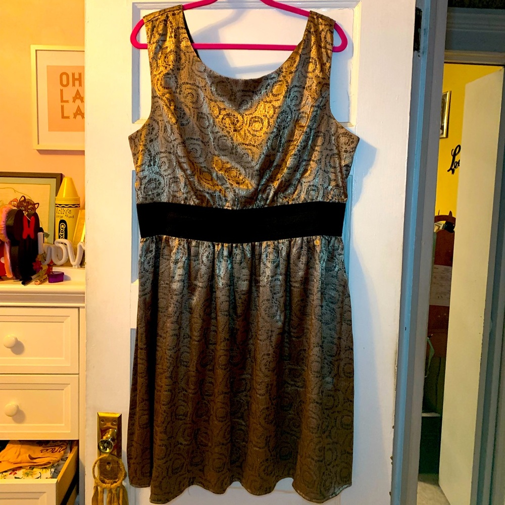 Forever 21 Bronze Embossed Party Dress
